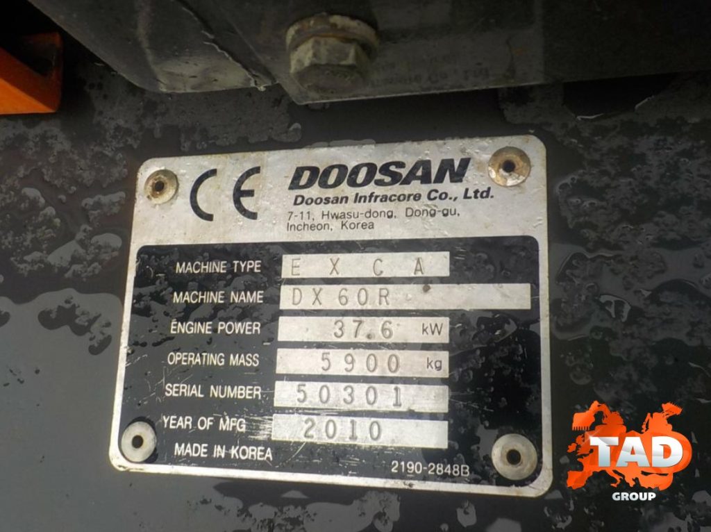 1936339905 miniekskavator doosan dx60r